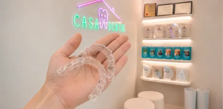 Clear Invisalign retainers used for long-term maintenance after active aligner treatment
