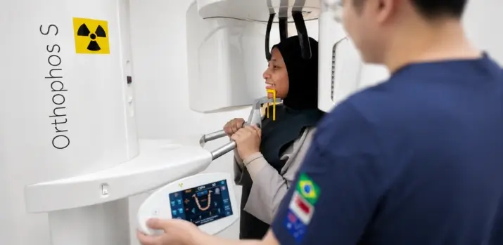 Initial consultation and assessment with dental X-ray imaging before Invisalign treatment