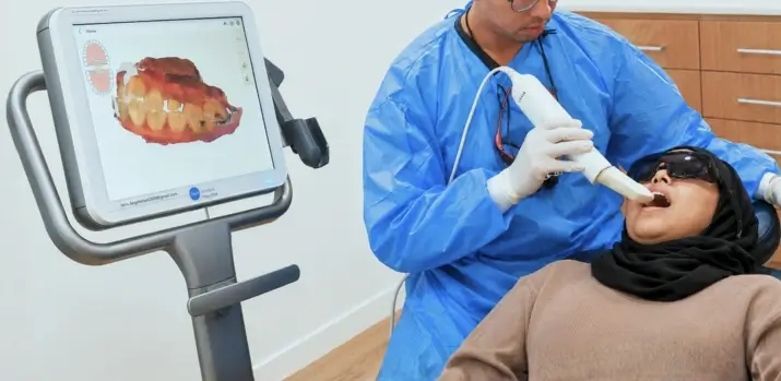 Digital intraoral scan using the iTero Element scanner for Invisalign treatment planning